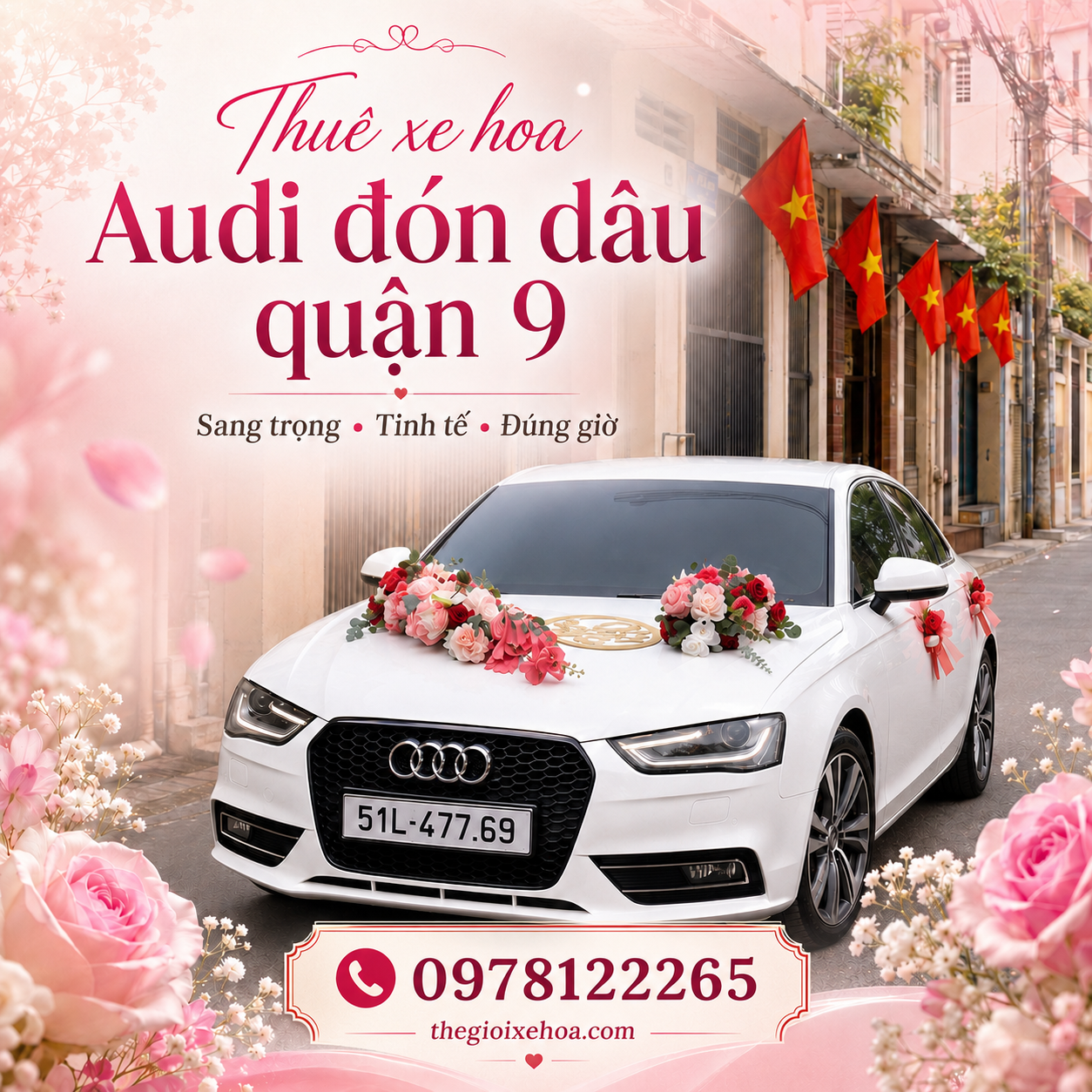 Thuê xe hoa đón dâu Quận 9 Hồ Chí Minh