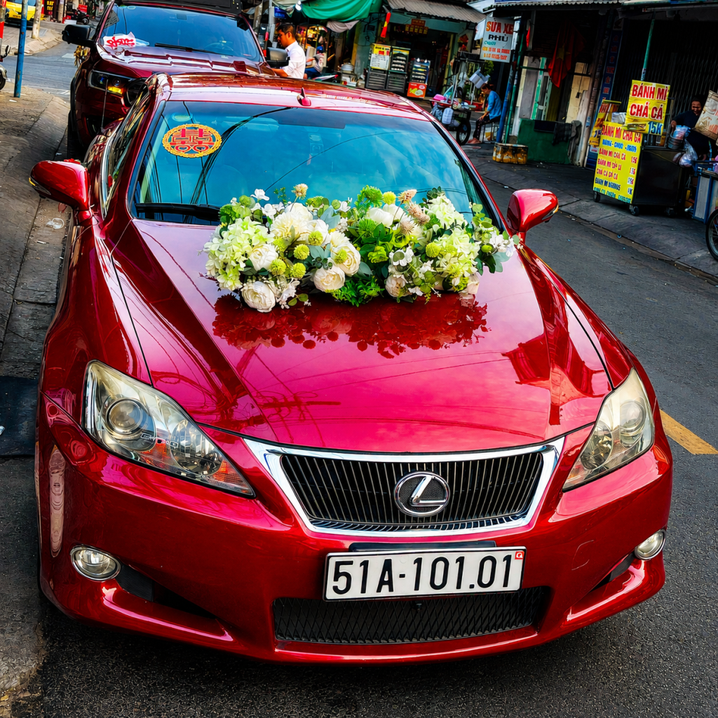 Xe hoa lexus đỏ (1)