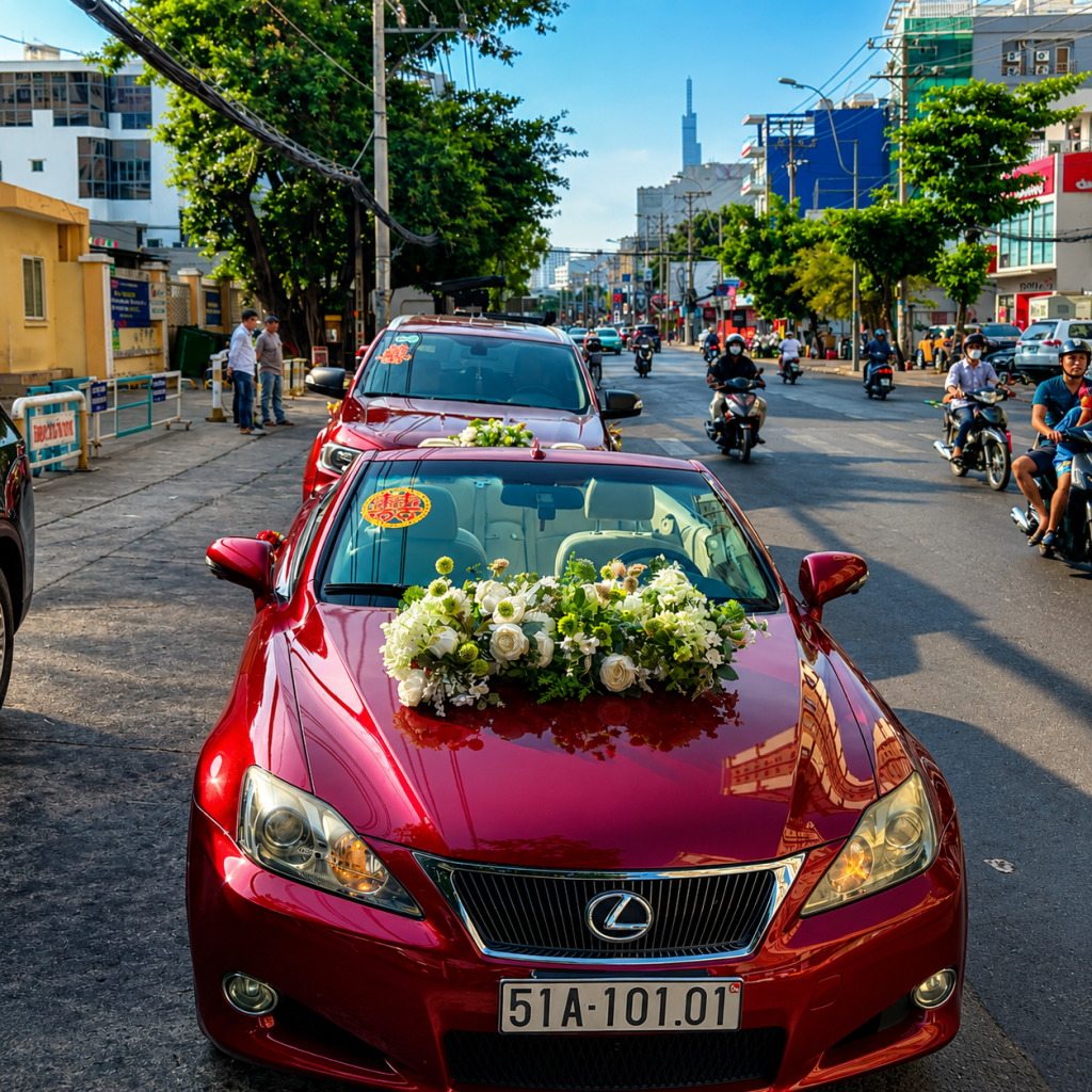 Xe hoa lexus đỏ (4)