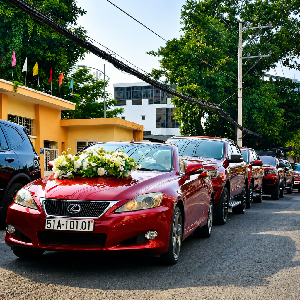 Xe hoa lexus đỏ (5)