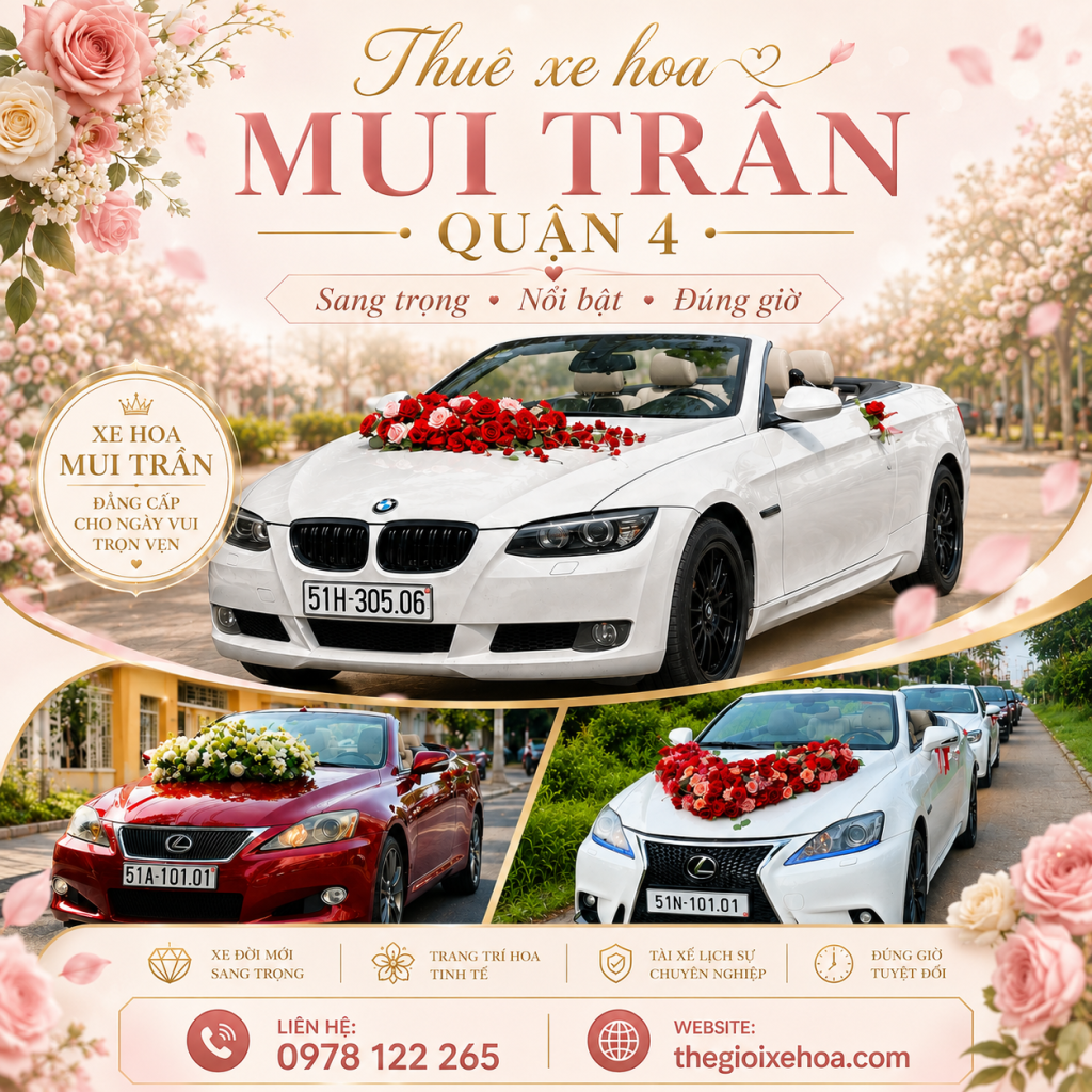 thuê xe hoa mui trần quận 4